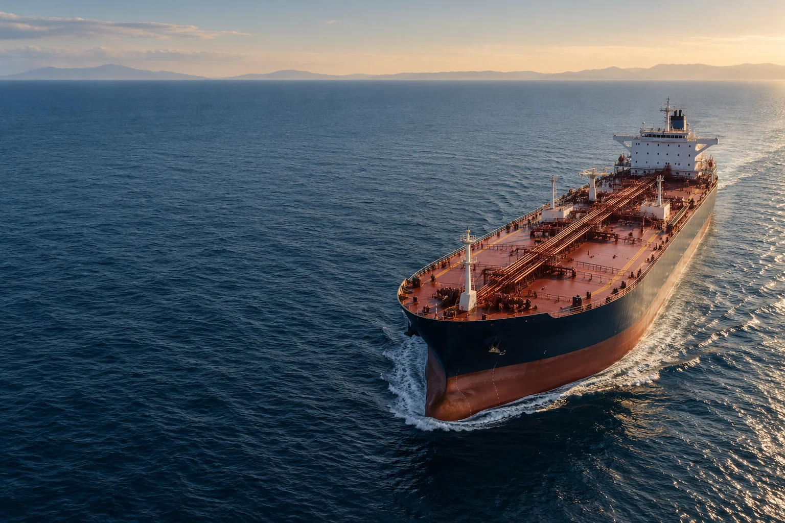 Illustration of a tanker at sea